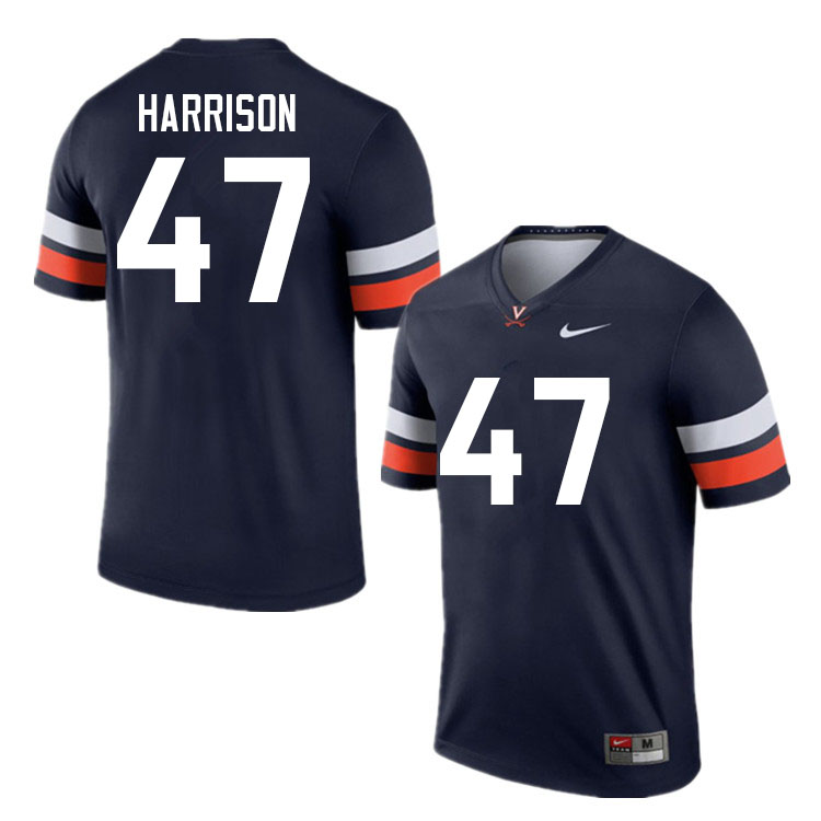 Men #47 T.C. Harrison Virginia Cavaliers College Football Jerseys Sale-Navy - Click Image to Close